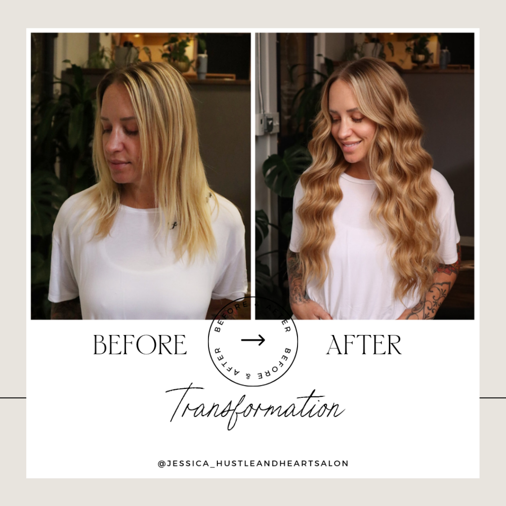hustle and heart salon hair transformation